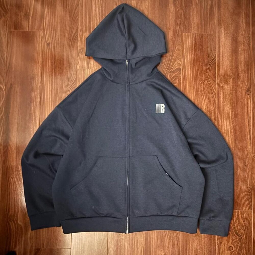 Unbranded Men's Navy and Blue Hoodie